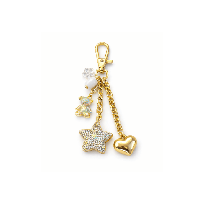 Llavero Charm Estrella y Corazón Dorado - Imagen principal
