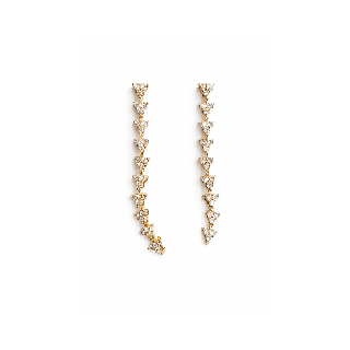 Aretes Colgantes Zirconia Dorados - Imagen principal